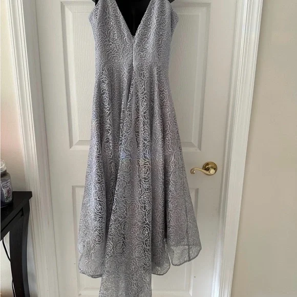SHEIN Silver High Low Dress NEW. - Picture 3 of 5